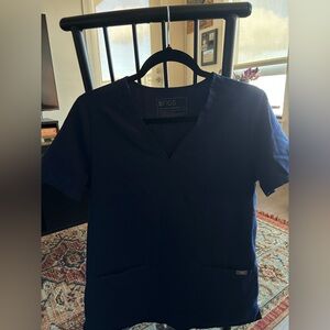 Figs Deep Blue V-Neck Scrub Top